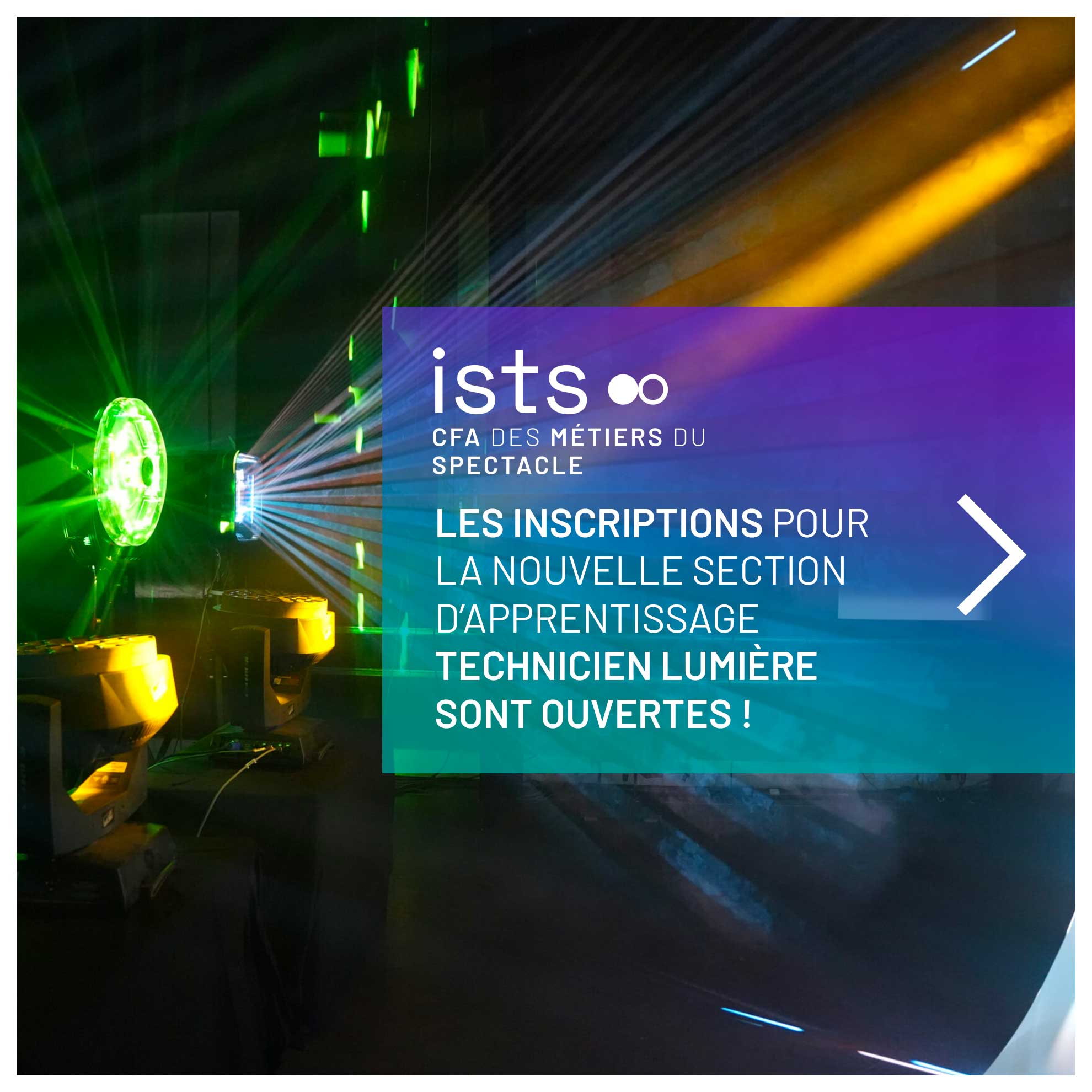 Les inscriptions pour Technicien lumière sont ouvertes !